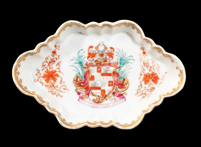Chinese armorial spoontray, Arms of Rudge | MasterArt